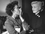 Miss Sweden Anita Ekberg  Model From Malmo  Amusedly Watching Eileen Ford Demonstrate the Nose Tilt