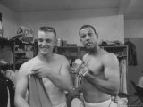 St Louis Cardinals Roger Maris and Orlando Cepeda in Clubhouse After Game Against Cubs