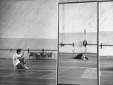 Choreographer Michel Panaief with Maria Schell Rehearsing Dance for 'Brothers Karamazov'