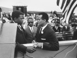 Sidney Poitier with Harry Belafonte  and Southern Sit in Leader Bernard Lee  at Civil Rights Rally