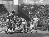 Ny Giants in Dark Jerseys  in a Football Game Against the Green Bay Packers at Yankee Stadium