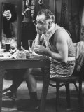 Actor Art Carney in Dressing Room Making Up for His TV Show