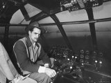Howard Hughes Sitting at the Controls of His 200 Ton Flying Boat Called the "Spruce Goose"