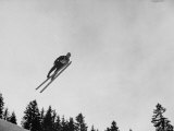 Czech Skier Jiri Raska Winning 1968 70 Meter Jump Event at Winter Olympics