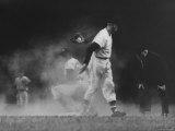 Member of the Cleveland Indians Stealing a Base During a Game Against the New York Yankees