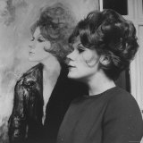 Actress  Tammy Grimes  Posing in Front of Portrait by Rene Bouche