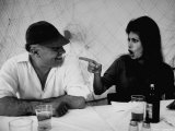 Actress Sophia Loren Humorously Berating Husband  Carlo Ponti  While Dining in Restaurant