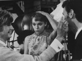 Actress Mia Farrow and Actor Harvey Laurence on the Set of Her New Movie  