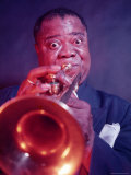 Jazz Musician Louis Armstrong Playing Trumpet