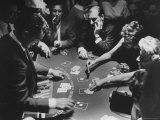 Entertainer Dean Martin Running His Own Game of Blackjack at a Casino