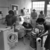 Cornell University Home Economics Students Learn the Characteristics of Commercial Washing Machines