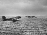 Stranded Planes at La Guardia Airport in Water During Violent Storm