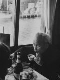 Indo Chinese Communist Leader Ho Chi Minh Drinking Tea at Reception During Official Visit to Poland