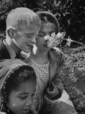 Blind School Children During an Outing in Brooklyn Botanical Gardens of Fragrance