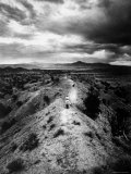 Distant of Artist Georgia O'Keeffe Taking Her Evening Walk at Ghost Ranch