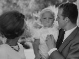 Prince Juan Carlos and His Wife  Holding His Only Son  Prince Felipe  at Their Zarzuela Palace