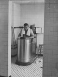 NY Yankee Baseball Player Mickey Mantle Soaking in Whirlpool Bathtub after game in clubhouse