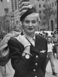 Miss Sweden Anita Ekberg Wearing Hostess Hat for Scandinavian Airlines Designed by Mr John