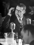 Berthold Brecht Smoking a Cigar During United Nations American Activities Hearing