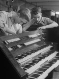 Organ Maker Students Michael Onuschko and Robert Morrow Working on Keyboard at Allen Organ Company
