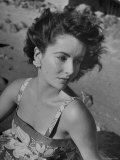Actress Elizabeth Taylor on the Beach