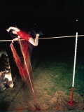 Time Exposure of Pole Vaulter Robert Richards in Action