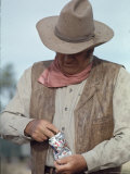 Actor John Wayne During Filming of Western Movie "The Undefeated"
