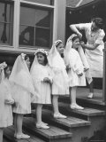 View of the Dionne Quintuplets Posing in Their Confirmation Outfits for Their First Holy Communion