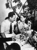 Argentinean Presidential Candidate Juan Peron Chatting with His Wife Evita during campaign party