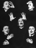 French Nightclub Singer Edith Piaf Singing During Her Performance at the Versailles Nightclub