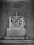 Actress Shirley Temple Standing Beside the Lincoln Memorial