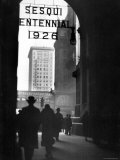 Arched Entrance of Building  and buildings beyond during Philadelphia's Sesqui Centennial