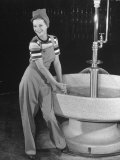 Sperry Gyroscope Woman Worker wearing Overalls with Shirt  Hat and Low Heeled Sturdy Shoes