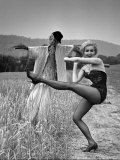 Actress and Dancer Julie Newmar Warming Up for Her Devil's Role in the Musical "Damn Yankees"