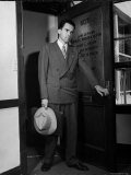 Attorney Richard Nixon in the Doorway of Law Office After Returning From WWII to Resume His Career