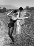 Actress and Dancer Julie Newmar Warming Up for Her Devil's Role in the Musical "Damn Yankees"