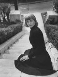 Actress Dorothy McGuire Sitting on Steps