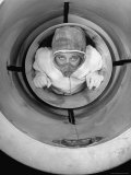 Human Cannonball Egle Zacchini  Inside Cannon Just Before Her Launching During Circus Act