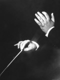 Close Up of Hands of Young Conductor Lorin Maazel