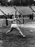 Soviet Athlete Virva Rolleid Practicing for the Russian Olympics