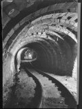 Electric Locomotive on Track in Powderly Anthracite Coal Mine Gangway  Owned by Hudson Coal Co