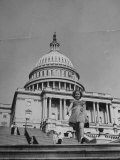 Child Actress Shirley Temple Walking on Steps of the US Capitol