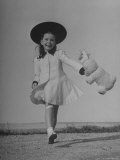 Child Actress Margaret O'Brien Taking a Walk Outside