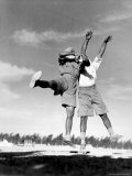 Sikh Soldiers with British Forces Play Volleyball at Indian Army Camp in Desert Near Great Pyramids