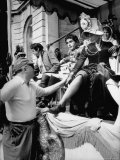 Actress Sophia Loren Speaks to Husband  Film Producer Carlo Ponti on Set of "Madame Sans Gene"