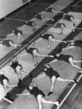 Women Doing Calisthenics to Music in Exercise Class in the Gymnasium of Riverside Church