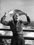 Actress Peggy Cummins Enjoying Cool Breeze on Liner Queen Elizabeth on North Atlantic Crossing
