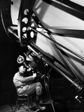 Astronomer Edwin Powell Hubble Looking Though Eyepiece of Telescope at Mt Wilson Observatory