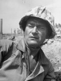 Actor John Wayne as Marine Sgt Platoon Leader in Scene From the Movie "Sands of Iwo Jima"