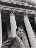 Lawyer Byron White  Now Working as a Law Clerk  Standing in Front of the Supreme Court Building